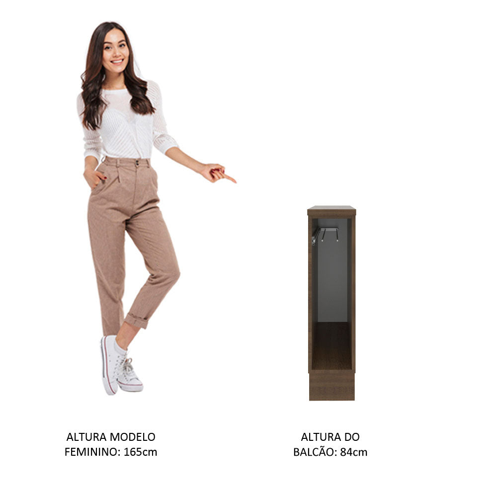 Balcão Porta-Pano 20 cm (Com Tampo) para Cozinhas Madesa Rustic