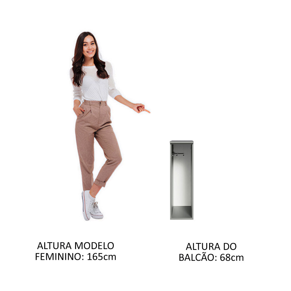 Balcão Porta-Pano 20 cm Suspenso Cinza Nice Madesa