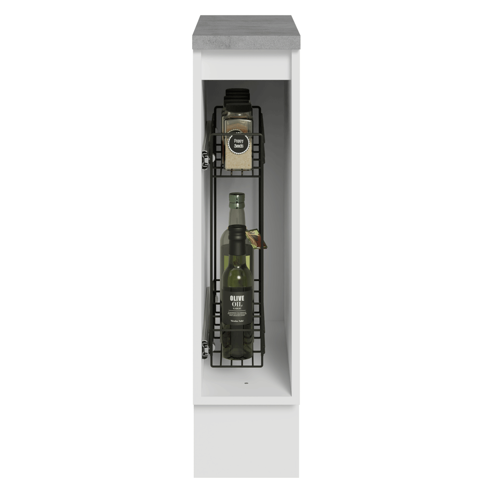 Balcão Porta-Temperos 20 cm 1 Porta Branco/Preto Lux Madesa