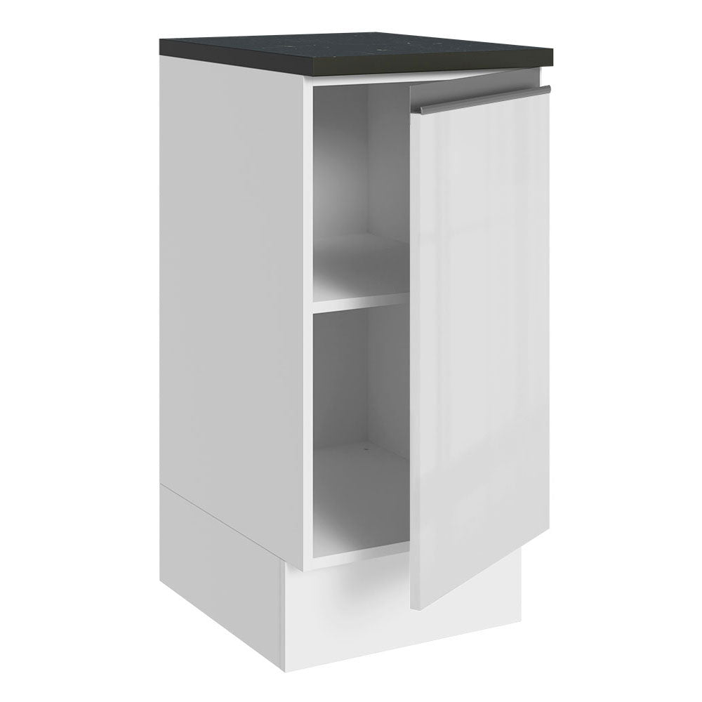 Balcão 100% MDF 35 cm 1 Porta Frente Branco Brilho Acordes Madesa