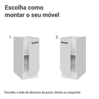 Balcão de Cozinha 35 cm 1 Porta (Sem Tampo) Branco Agata Madesa