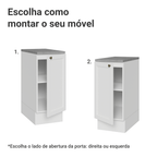 Balcão de Cozinha 35 cm 1 Porta Branco Vik Madesa