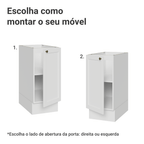 Balcão de Cozinha 35 cm 1 Porta (Sem Tampo) Branco Vik Madesa