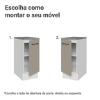Balcão 35 cm 1 Porta Branco/Crema Agata Madesa