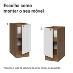 Balcão de Cozinha 35 cm 1 Porta (Sem Tampo) Rustic/Branco Vik Madesa