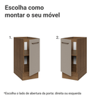 Balcão de Cozinha 35 cm 1 Porta (Sem Tampo) Rustic/Crema Agata Madesa
