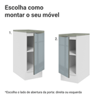 Balcão de Cozinha 35 cm 1 Porta Branco/Cinza Lux Madesa