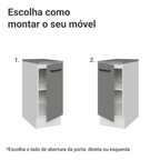 Balcão Madesa Agata 35 cm 1 Porta Branco/Cinza