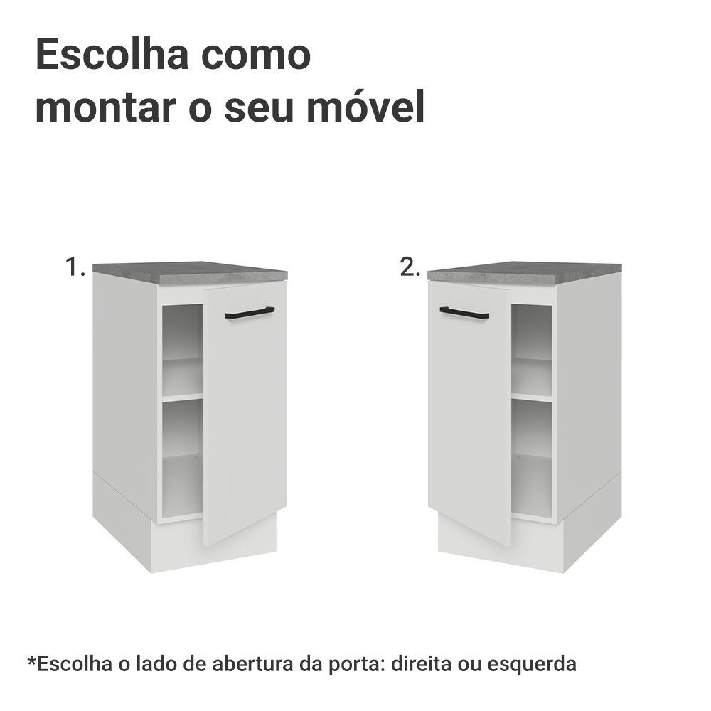 Balcão Madesa Agata 40 cm 1 Porta Branco