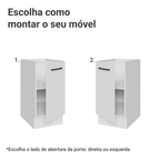 Balcão de Cozinha 40 cm 1 Porta (Sem Tampo) Branco Agata Madesa