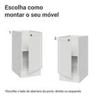 Balcão de Cozinha 40 cm 1 Porta (Sem Tampo) Branco Vik Madesa