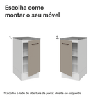 Balcão 40 cm 1 Porta Branco/Crema Agata Madesa