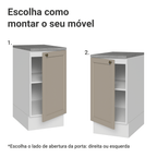 Balcão de Cozinha 40 cm 1 Porta Branco/Crema Vik Madesa