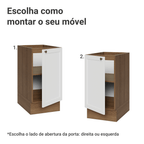 Balcão de Cozinha 40 cm 1 Porta (Sem Tampo) Rustic/Branco Vik Madesa