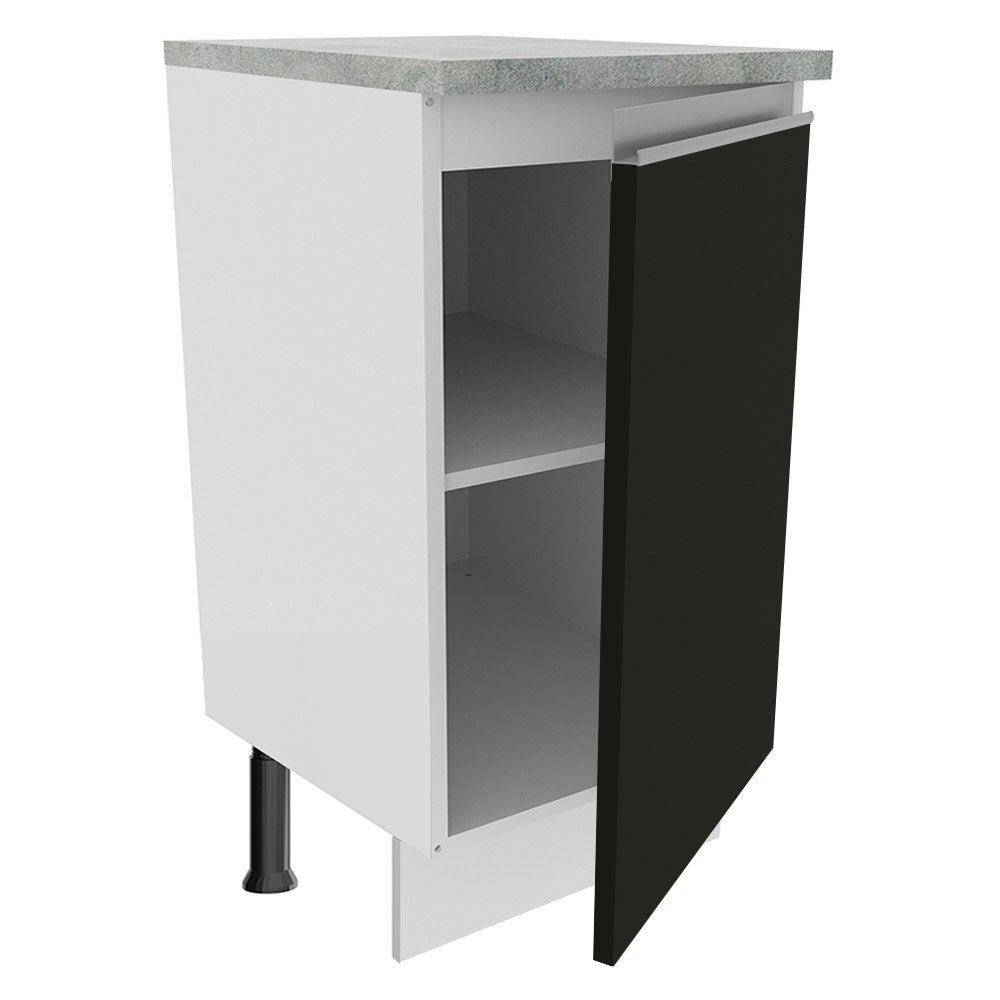 Balcão Madesa Glamy 40 cm 1 Porta Branco/Preto