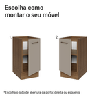 Balcão de Cozinha 40 cm 1 Porta (Sem Tampo) Rustic/Crema Agata Madesa