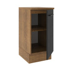 Balcão Madesa Agata 40 cm 1 Porta Rustic/Preto