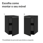 Balcão de Cozinha 40 cm 1 Porta Suspenso Preto Nice Madesa