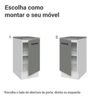 Balcão Madesa Agata 40 cm 1 Porta Branco/Cinza
