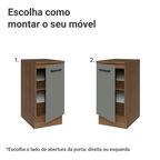 Balcão Madesa Agata 40 cm 1 Porta Rustic/Cinza