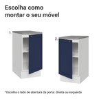 Balcão de Cozinha 40 cm 1 Porta Branco/Azul Vik Madesa