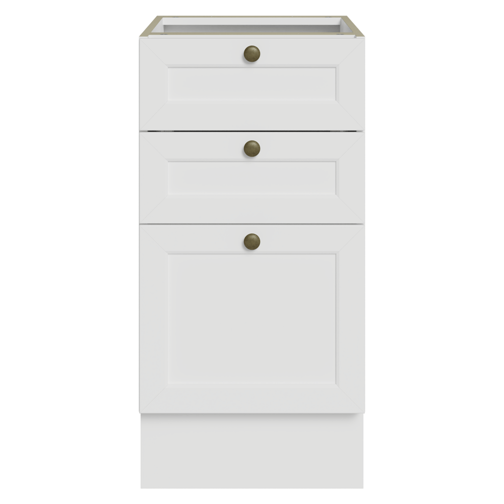 Balcão de Cozinha 40 cm 3 Gavetas (Sem Tampo) Branco Vik Madesa