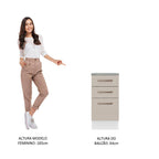 Balcão 40 cm 3 Gavetas Branco/Crema Agata Madesa