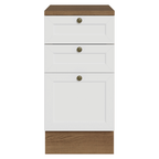 Balcão de Cozinha 40 cm 3 Gavetas Rustic/Branco Vik Madesa