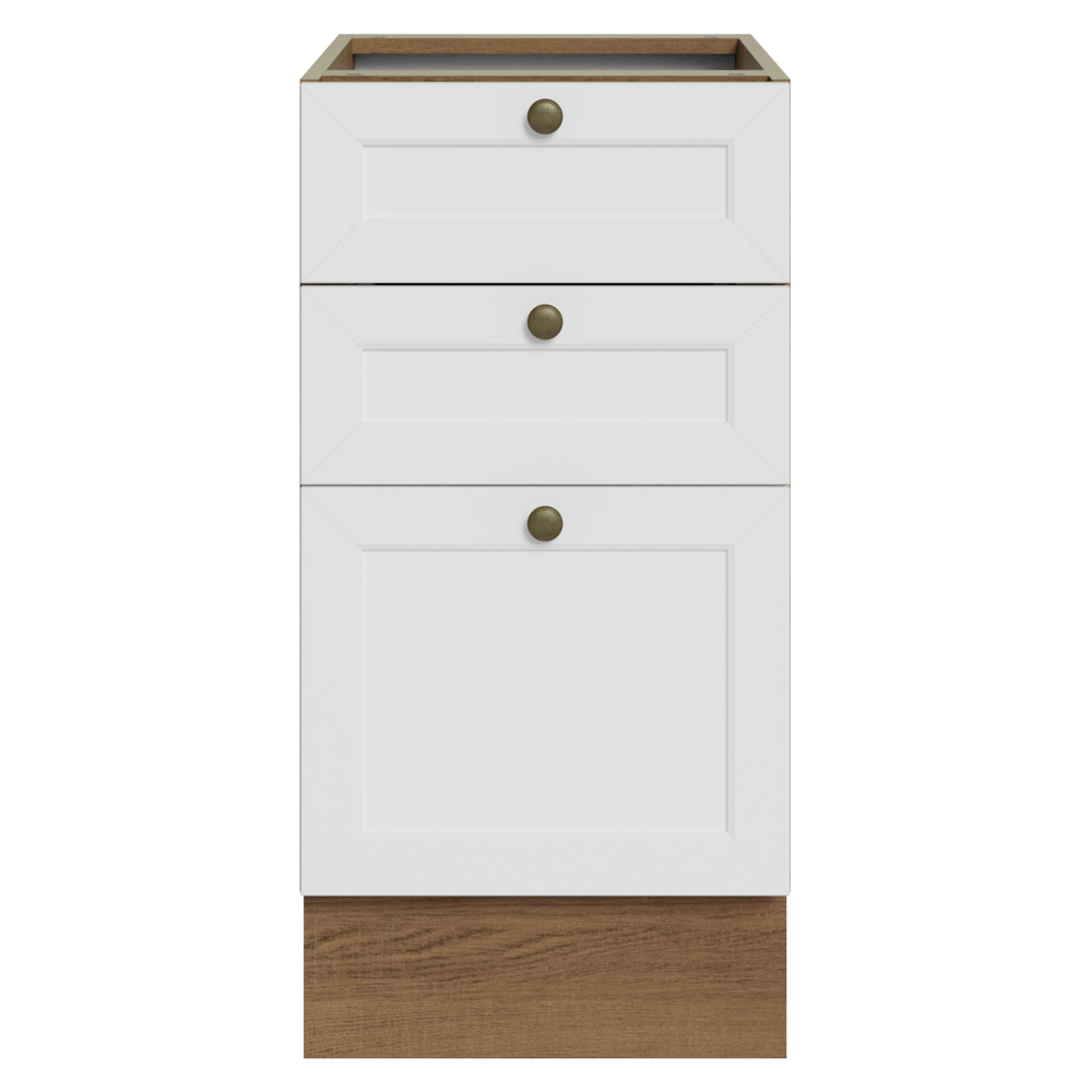 Balcão de Cozinha 40 cm 3 Gavetas (Sem Tampo) Rustic/Branco Vik Madesa