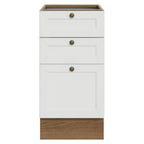 Balcão de Cozinha 40 cm 3 Gavetas (Sem Tampo) Rustic/Branco Vik Madesa