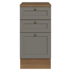 Balcão de Cozinha 40 cm 3 Gavetas Rustic/Cinza Vik Madesa