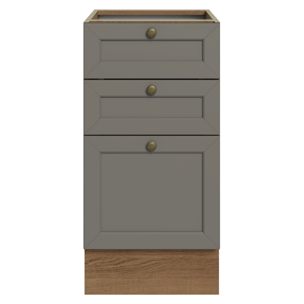 Balcão de Cozinha 40 cm 3 Gavetas (Sem Tampo) Rustic/Cinza Vik Madesa