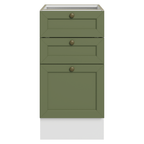Balcão de Cozinha 40 cm 3 Gavetas (Sem Tampo) Branco/Verde Vik Madesa