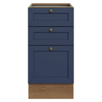 Balcão de Cozinha 40 cm 3 Gavetas (Sem Tampo) Rustic/Azul Vik Madesa