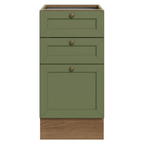Balcão de Cozinha 40 cm 3 Gavetas (Sem Tampo) Rustic/Verde Vik Madesa