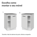Balcão de Cozinha 50cm 1 Porta Branco Agata Madesa