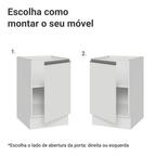 Balcão de Cozinha 50cm 1 Porta (Sem Tampo) Branco Glamy Madesa