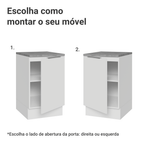 Balcão de Cozinha 50cm 1 Porta Branco Stella Madesa