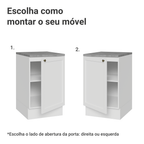 Balcão de Cozinha 50cm 1 Porta Branco Vik Madesa