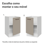 Balcão de Cozinha 50cm 1 Porta (Sem Tampo) Branco/Crema Agata Madesa