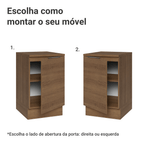 Balcão de Cozinha 50cm 1 Porta Rustic Stella Madesa