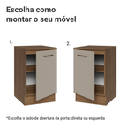 Balcão de Cozinha 50cm 1 Porta Rustic/Crema Agata Madesa