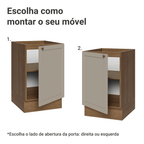 Balcão de Cozinha 50cm 1 Porta (Sem Tampo) Rustic/Crema Vik Madesa