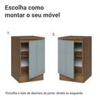 Balcão de Cozinha 50 cm 1 Porta Rustic/Cinza Lux Madesa