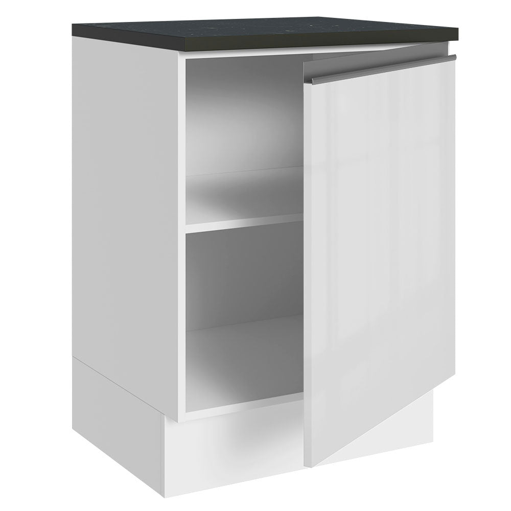 Balcão Madesa Acordes 100% MDF 60 cm 1 Porta Frente Branco Brilho