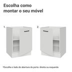 Balcão de Cozinha 60 cm 1 Porta (Sem Tampo) Branco Agata Madesa