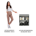 Balcão 60 cm 1 Porta Suspenso Cinza Nice Madesa