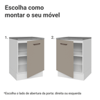 Balcão 60 cm 1 Porta Branco/Crema Agata Madesa