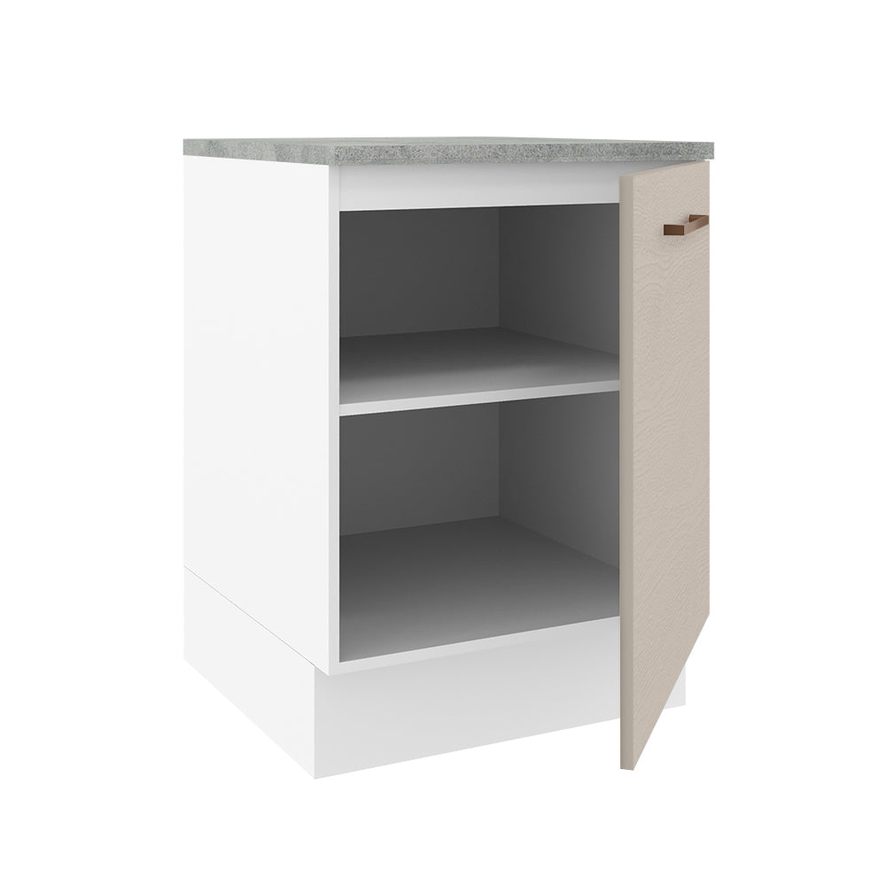Balcão 60 cm 1 Porta Branco/Crema Agata Madesa