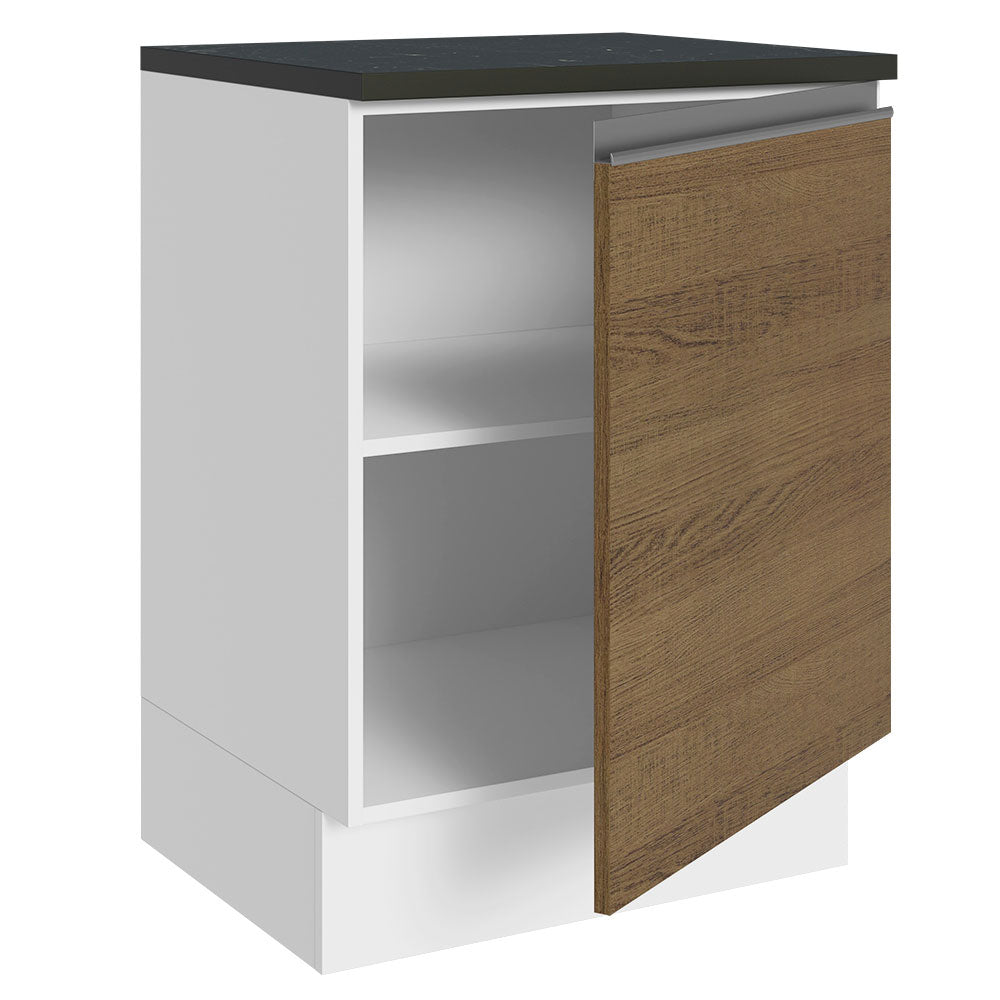 Balcão Madesa Acordes 100% MDF 60 cm 1 Porta Branco/Rustic